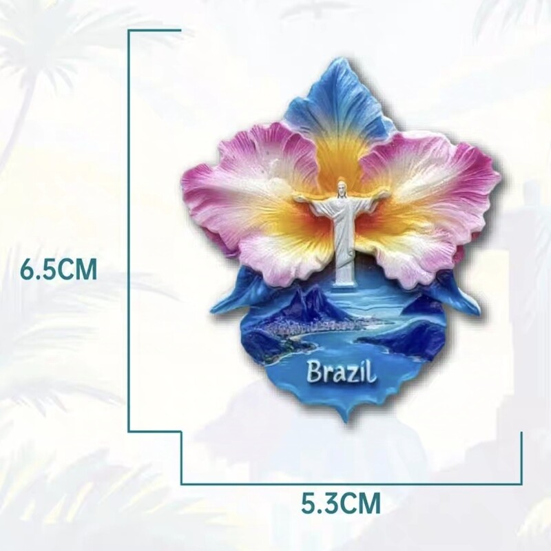 Южна Америка, Бразилия, смола, 3D магнити за хладилник, туристически сувенир, стикер за хладилник, ръкоделие, подарък, декорация, артикули