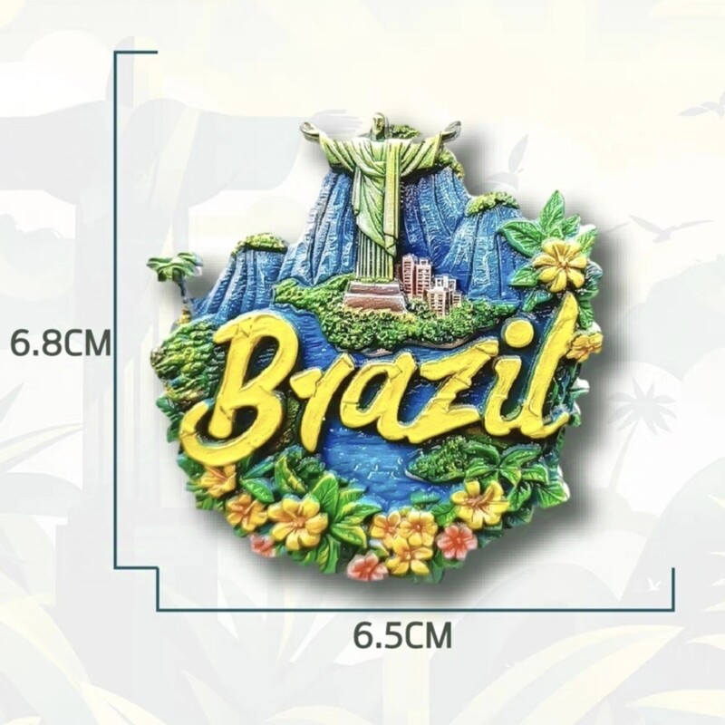 Южна Америка, Бразилия, смола, 3D магнити за хладилник, туристически сувенир, стикер за хладилник, ръкоделие, подарък, декорация, артикули
