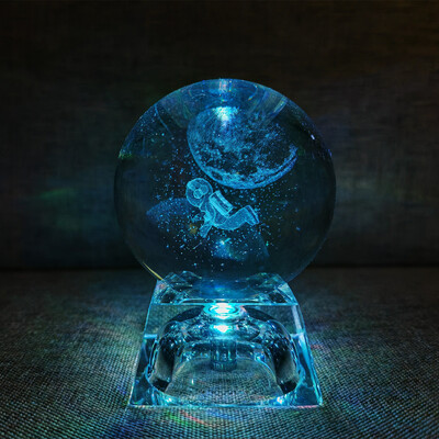 LED krištolo rutulys 3D saulės sistemos planetos krištolinis rutulys stiklo rutulys namų dekoravimas Valentino dienos dovanų papuošalas