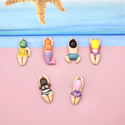 6 бр. Магнит за хладилник от смола Карикатура Плуване Момчета Момичета Спортна фигурка Персонализирани творчески Направи си сам магнити за хладилник Домашен декор