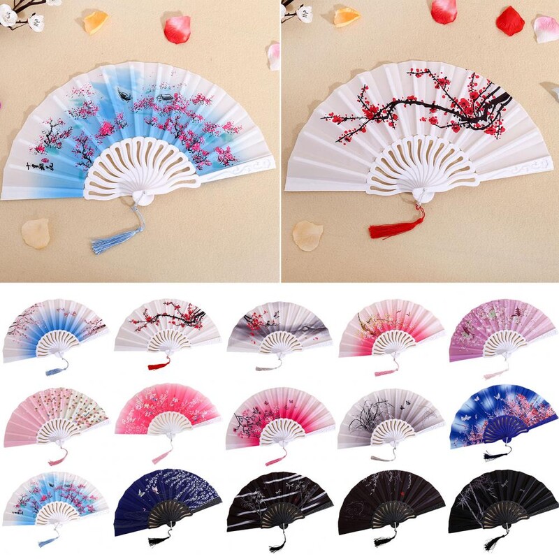 Издръжлив сгъваем вентилатор Различни стилове Мултифункционален ръчен вентилатор Лесен за хващане плат Оксфорд Ръчен вентилатор в китайски стил Домашни консумативи