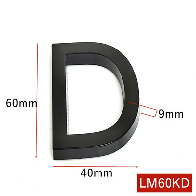 5.8CM 3D черна табела с номер на вратата на къщата Домашен номер Улица Номер на пощенска кутия Стикери Числа Плоски номер Номер на хотел Външна врата