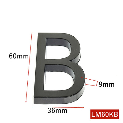 5.8CM 3D черна табела с номер на вратата на къщата Домашен номер Улица Номер на пощенска кутия Стикери Числа Плоски номер Номер на хотел Външна врата
