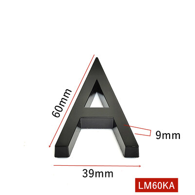 5.8CM 3D черна табела с номер на вратата на къщата Домашен номер Улица Номер на пощенска кутия Стикери Числа Плоски номер Номер на хотел Външна врата