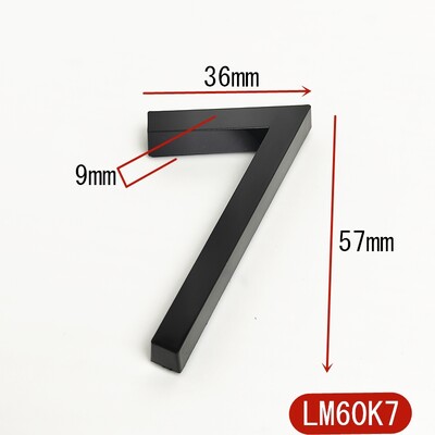 5.8CM 3D черна табела с номер на вратата на къщата Домашен номер Улица Номер на пощенска кутия Стикери Числа Плоски номер Номер на хотел Външна врата