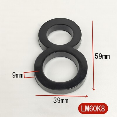 5.8CM 3D черна табела с номер на вратата на къщата Домашен номер Улица Номер на пощенска кутия Стикери Числа Плоски номер Номер на хотел Външна врата