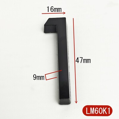 5.8CM 3D черна табела с номер на вратата на къщата Домашен номер Улица Номер на пощенска кутия Стикери Числа Плоски номер Номер на хотел Външна врата