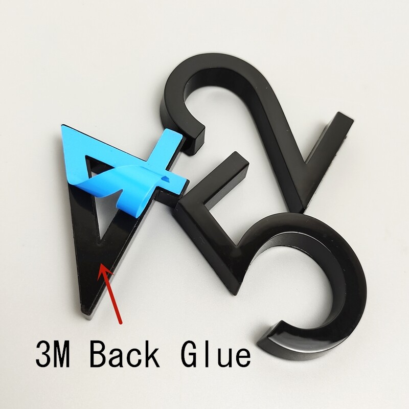 5.8CM 3D черна табела с номер на вратата на къщата Домашен номер Улица Номер на пощенска кутия Стикери Числа Плоски номер Номер на хотел Външна врата