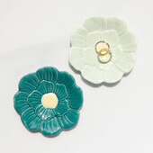 1 бр лилава керамична тава за бижута цветя пръстен държач за съдове Порцеланова тава за дрънкулки декоративна плоча за дрънкулки за пръстен колие