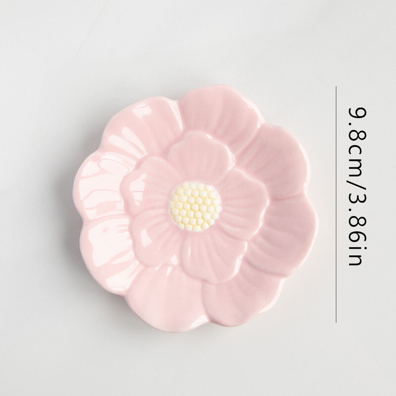 1 бр лилава керамична тава за бижута цветя пръстен държач за съдове Порцеланова тава за дрънкулки декоративна плоча за дрънкулки за пръстен колие