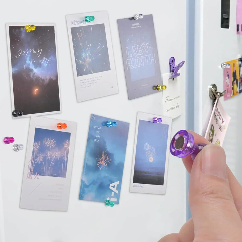 Цветен магнит Булачка Силна неодимова магнитна палец Стикер за хладилник Кухня Домашен офис Магнит Конус Буталки