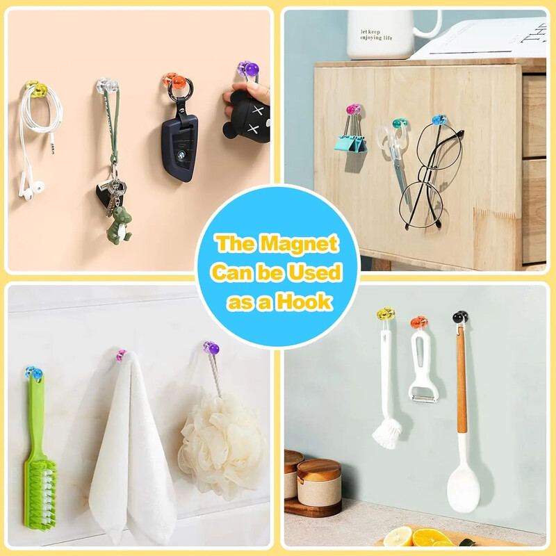 Цветен магнит Булачка Силна неодимова магнитна палец Стикер за хладилник Кухня Домашен офис Магнит Конус Буталки