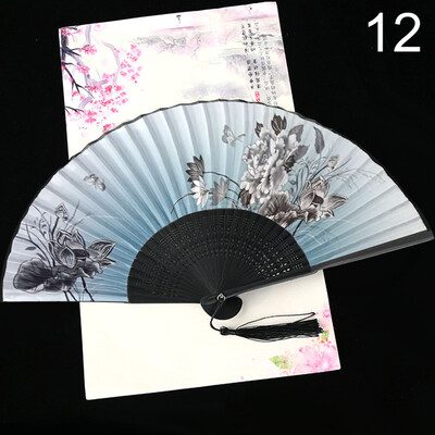 Бамбуков сгъваем вентилатор, дантела, класически танц, ръчен вентилатор, изпълнение, ръчен вентилатор, фото реквизит, сватбено парти, домашен декор