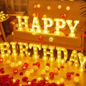 22 см светеща LED буква Нощна лампа 26 Английска азбука Номер Батерия Лампа Дивали Романтична сватбена украса Коледа.