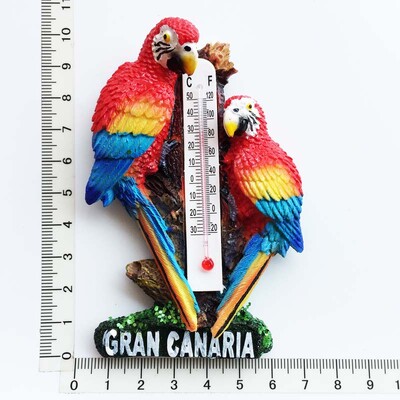 Северна Америка Доминиканска 3D папагали Птици Магнити за хладилник Стикер за хладилник за домашен декор Стереоскопичен магнит за хладилник