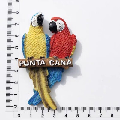 Северна Америка Доминиканска 3D папагали Птици Магнити за хладилник Стикер за хладилник за домашен декор Стереоскопичен магнит за хладилник