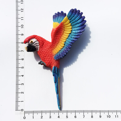 Северна Америка Доминиканска 3D папагали Птици Магнити за хладилник Стикер за хладилник за домашен декор Стереоскопичен магнит за хладилник