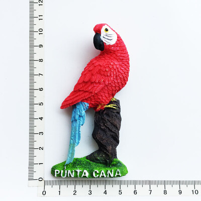 Северна Америка Доминиканска 3D папагали Птици Магнити за хладилник Стикер за хладилник за домашен декор Стереоскопичен магнит за хладилник