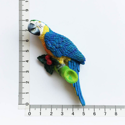 Северна Америка Доминиканска 3D папагали Птици Магнити за хладилник Стикер за хладилник за домашен декор Стереоскопичен магнит за хладилник