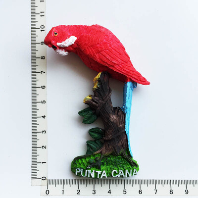 Северна Америка Доминиканска 3D папагали Птици Магнити за хладилник Стикер за хладилник за домашен декор Стереоскопичен магнит за хладилник