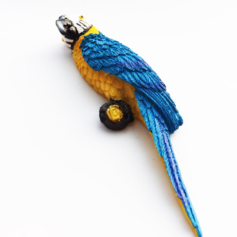 Северна Америка Доминиканска 3D папагали Птици Магнити за хладилник Стикер за хладилник за домашен декор Стереоскопичен магнит за хладилник