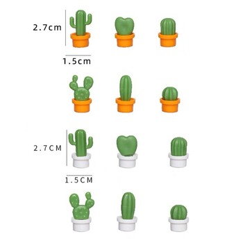 6 τμχ Χαριτωμένο τρισδιάστατο χυμώδες φυτό Ψυγείο Μαγνήτης Μήνυμα Αυτοκόλλητο για Κουζίνα Ψυγείο Μαγνήτες Κουμπί Κάκτος Διακόσμηση σπιτιού