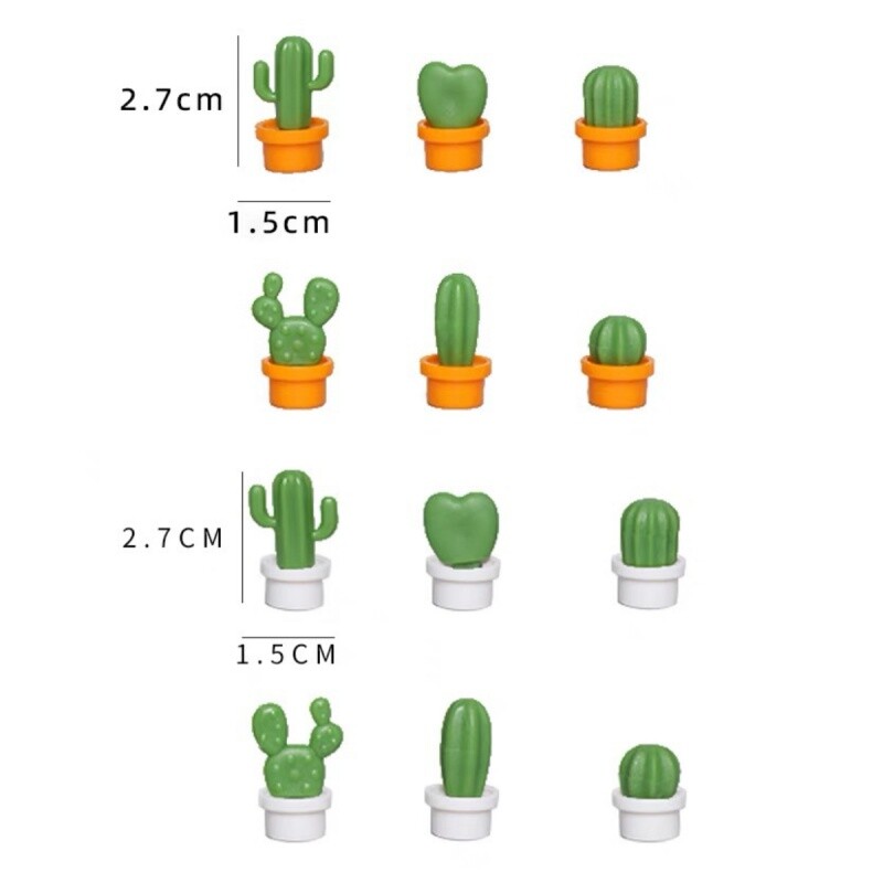 6 бр. Сладко 3D сукулентно растение Стикер за съобщение с магнит за хладилник за кухненски магнити за хладилник Бутон Кактус Домашен декор