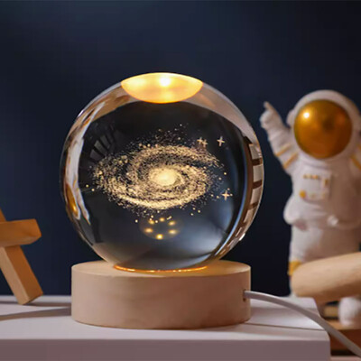 Šviečianti saulės sistemos krištolinis rutulys, USB kištukas, stiklas Bola De Cristal namų baldai, stalo dekoras, gimtadienio dovana