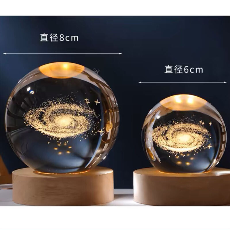Šviečianti saulės sistemos krištolinis rutulys, USB kištukas, stiklas Bola De Cristal namų baldai, stalo dekoras, gimtadienio dovana