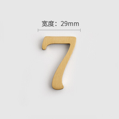 MFYS плътна месингова английска азбука Декорация на дома Букви и цифри за номер на къща Лепило за стена Хотелски апартамент Плочи за врати