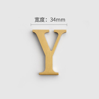 MFYS плътна месингова английска азбука Декорация на дома Букви и цифри за номер на къща Лепило за стена Хотелски апартамент Плочи за врати