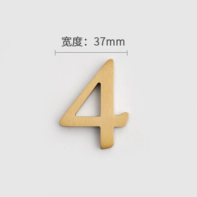 MFYS плътна месингова английска азбука Декорация на дома Букви и цифри за номер на къща Лепило за стена Хотелски апартамент Плочи за врати