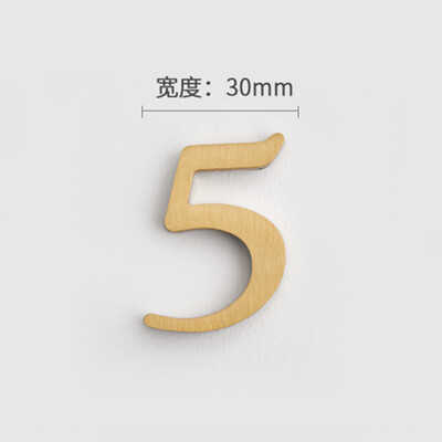 MFYS плътна месингова английска азбука Декорация на дома Букви и цифри за номер на къща Лепило за стена Хотелски апартамент Плочи за врати