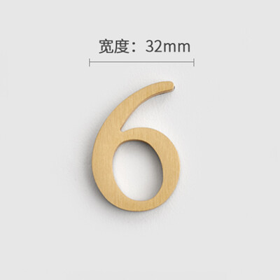 MFYS плътна месингова английска азбука Декорация на дома Букви и цифри за номер на къща Лепило за стена Хотелски апартамент Плочи за врати