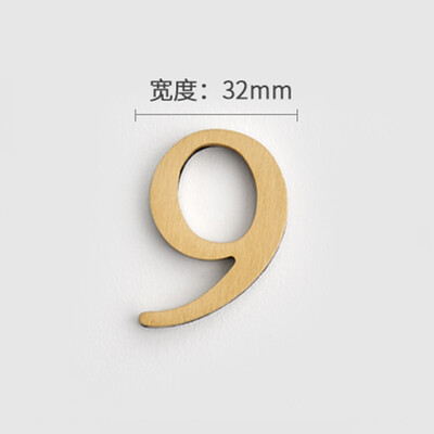 MFYS плътна месингова английска азбука Декорация на дома Букви и цифри за номер на къща Лепило за стена Хотелски апартамент Плочи за врати