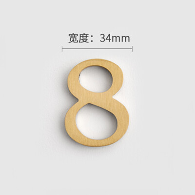 MFYS плътна месингова английска азбука Декорация на дома Букви и цифри за номер на къща Лепило за стена Хотелски апартамент Плочи за врати