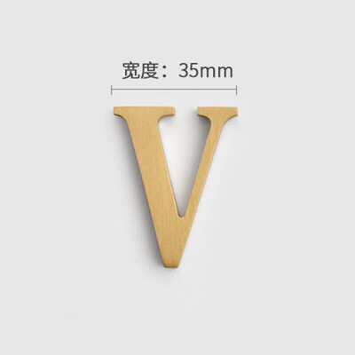 MFYS плътна месингова английска азбука Декорация на дома Букви и цифри за номер на къща Лепило за стена Хотелски апартамент Плочи за врати