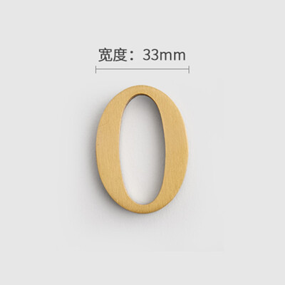 MFYS плътна месингова английска азбука Декорация на дома Букви и цифри за номер на къща Лепило за стена Хотелски апартамент Плочи за врати