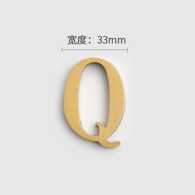 MFYS плътна месингова английска азбука Декорация на дома Букви и цифри за номер на къща Лепило за стена Хотелски апартамент Плочи за врати