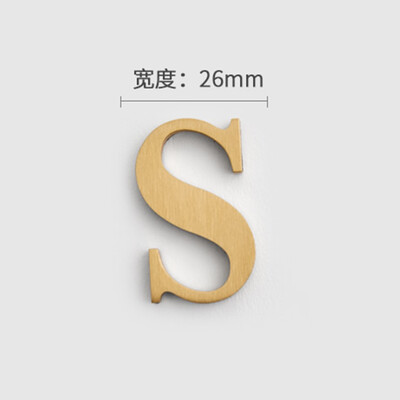 MFYS плътна месингова английска азбука Декорация на дома Букви и цифри за номер на къща Лепило за стена Хотелски апартамент Плочи за врати