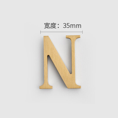 MFYS плътна месингова английска азбука Декорация на дома Букви и цифри за номер на къща Лепило за стена Хотелски апартамент Плочи за врати