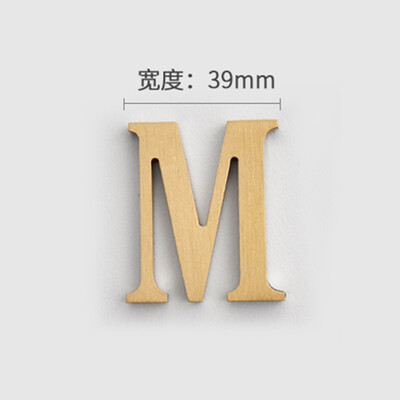 MFYS плътна месингова английска азбука Декорация на дома Букви и цифри за номер на къща Лепило за стена Хотелски апартамент Плочи за врати