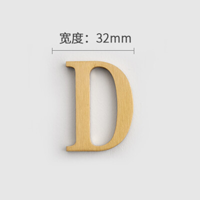 MFYS плътна месингова английска азбука Декорация на дома Букви и цифри за номер на къща Лепило за стена Хотелски апартамент Плочи за врати