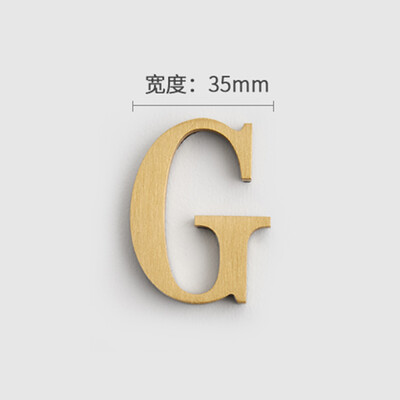 MFYS плътна месингова английска азбука Декорация на дома Букви и цифри за номер на къща Лепило за стена Хотелски апартамент Плочи за врати