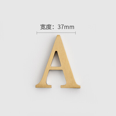 MFYS плътна месингова английска азбука Декорация на дома Букви и цифри за номер на къща Лепило за стена Хотелски апартамент Плочи за врати