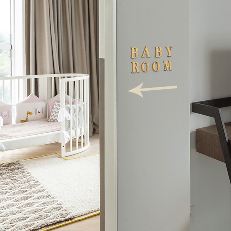 MFYS плътна месингова английска азбука Декорация на дома Букви и цифри за номер на къща Лепило за стена Хотелски апартамент Плочи за врати