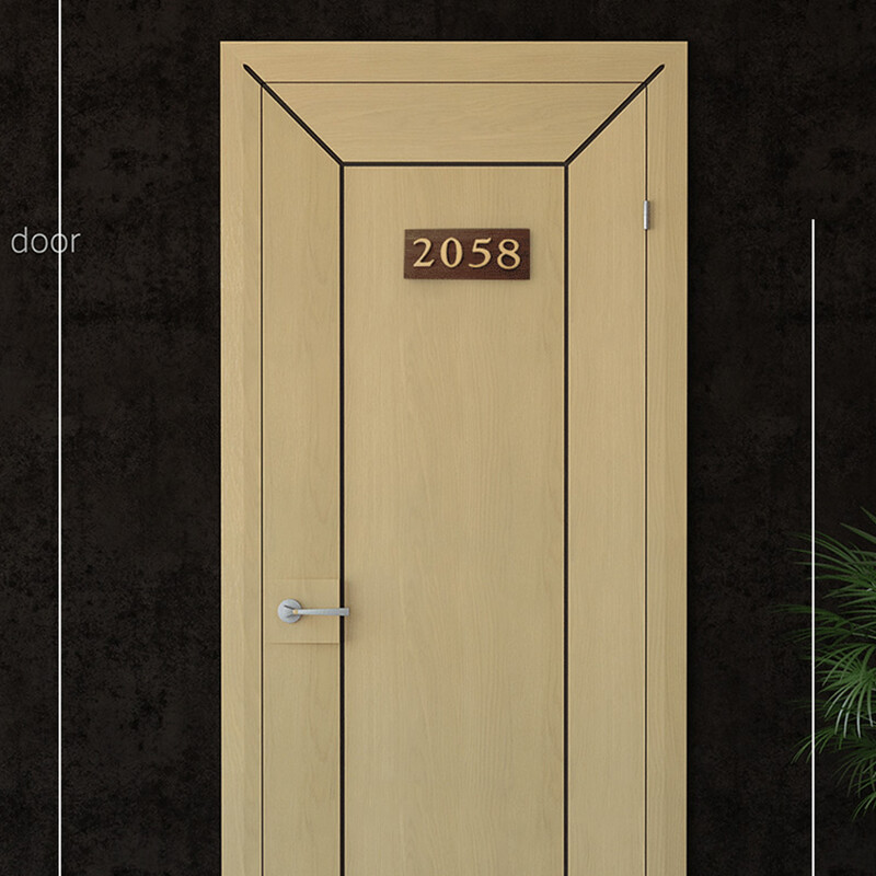 MFYS плътна месингова английска азбука Декорация на дома Букви и цифри за номер на къща Лепило за стена Хотелски апартамент Плочи за врати