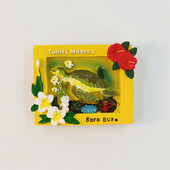 Франция，Таити，Бора Бора，Морска костенурка，3D стереоскопичен，Туристически сувенири，Картина със смола，Декорация на дома，Магнити за хладилник