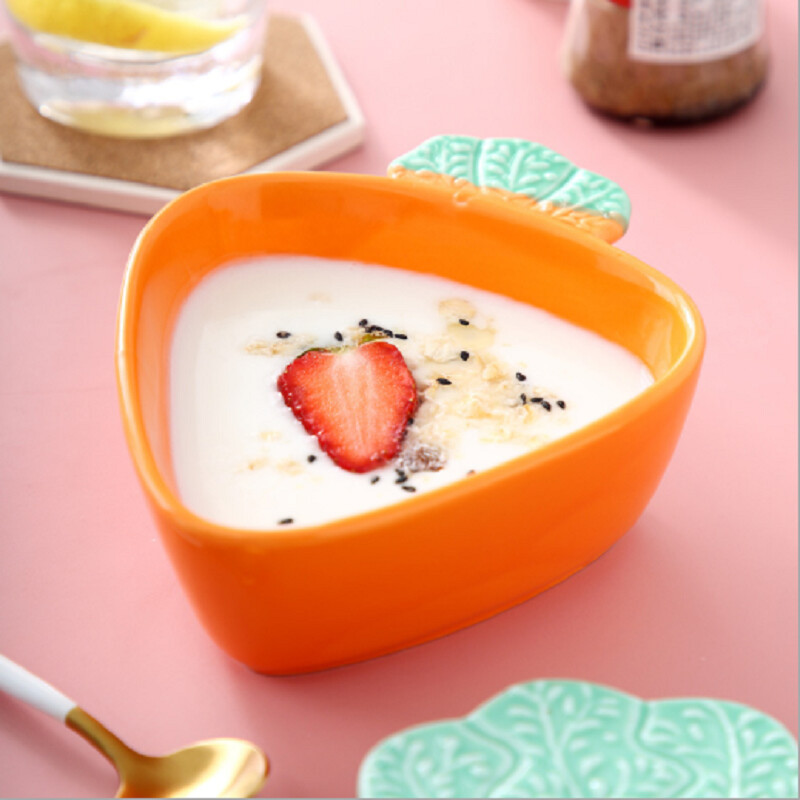 Burkāna formas salātu šķīvis garais redīsu radošais keramikas deserta trauks