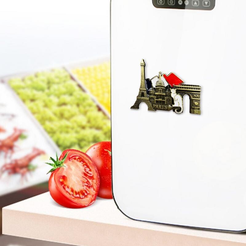 3D Stereo French Paris Метални магнити за хладилник Ретро смола French Paris Стикер за хладилник Подвижен стикер с магнит за кухненски декор